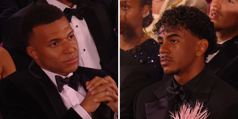 Atitudes contrastantes: Lamine Yamal e Kylian Mbappé na Bola de Ouro de 2026